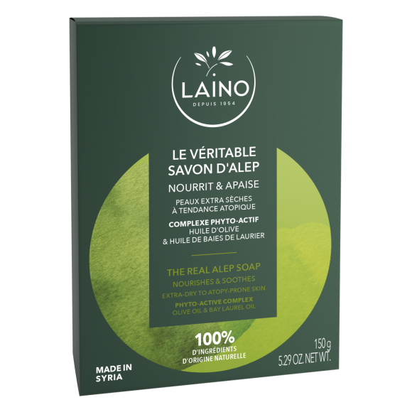 Le v&eacute;ritable Savon d'Alep Laino - pain de 150 g