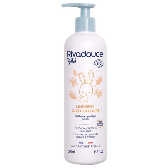 Liniment nettoyant change b&eacute;b&eacute; bio Rivadouce - flacon-pompe de 500 ml