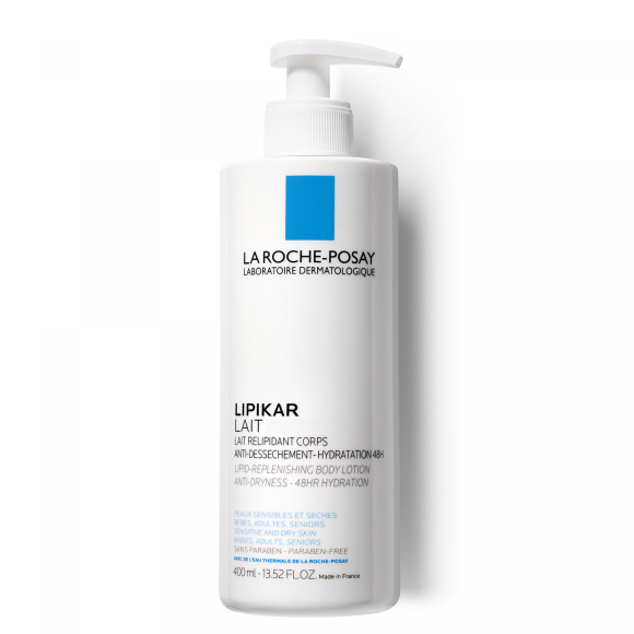 Lipikar Lait relipidant corps anti-dessèchement 48H La Roche-Posay - flacon de 400 ml