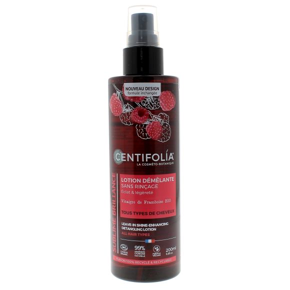 Lotion d&eacute;m&ecirc;lante sans rin&ccedil;age au vinaigre de framboise Centifolia - flacon de 200ml