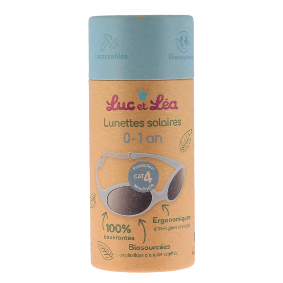 Lunettes solaires biosourc&eacute;es cat&eacute;gorie 4 0-1 an bleu drag&eacute;e Luc et L&eacute;a - 1 paire de lunettes
