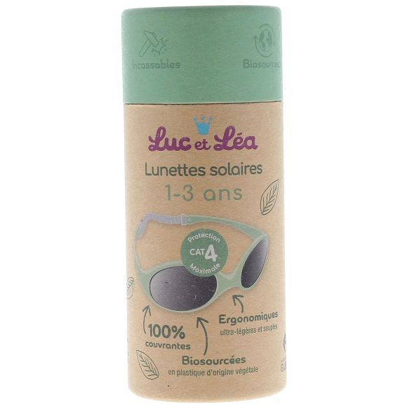 Lunettes solaires biosourc&eacute;es cat&eacute;gorie 4 1-3 ans vert Luc et L&eacute;a - 1 paire de lunettes