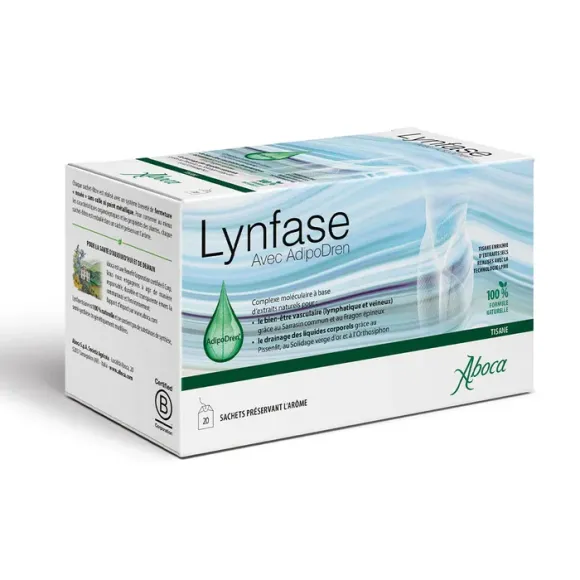 Lynfase m&eacute;tabolisme tisane Aboca - boite de 20 sachets