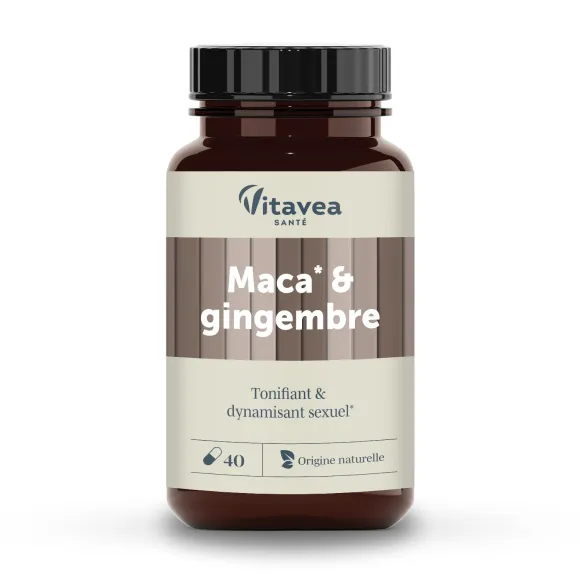 Maca et gingembre dynamisant sexuel Vitavea - pot de 40 g&eacute;lules