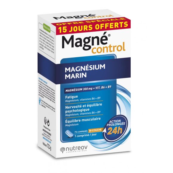 Magn&eacute; control magn&eacute;sium marin Nutreov - bo&icirc;te de 75 comprim&eacute;s