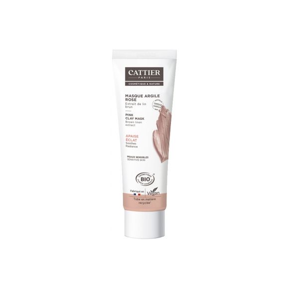 Masque &agrave; l'argile rose bio Cattier - tube de 100 ml