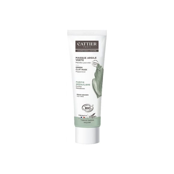 Masque &agrave; l'argile verte bio Cattier - tube de 100 ml