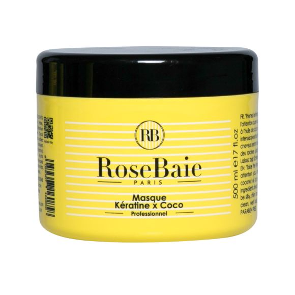 Masque &agrave; la k&eacute;ratine et &agrave; l&rsquo;huile de coco RoseBaie - pot de 500ml