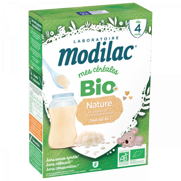 Mes c&eacute;r&eacute;ales bio d&egrave;s 4 mois Nature Modilac - bo&icirc;te de 250 g
