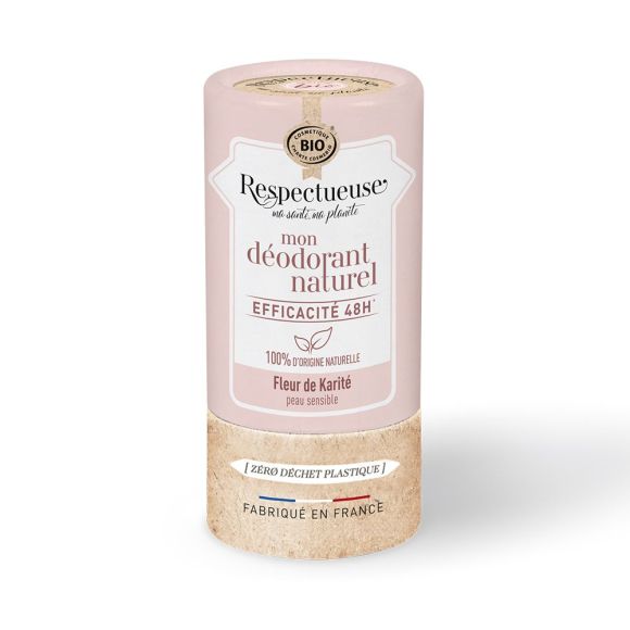 Mon d&eacute;odorant naturel fleur de karit&eacute; bio Respectueuse - stick de 50g