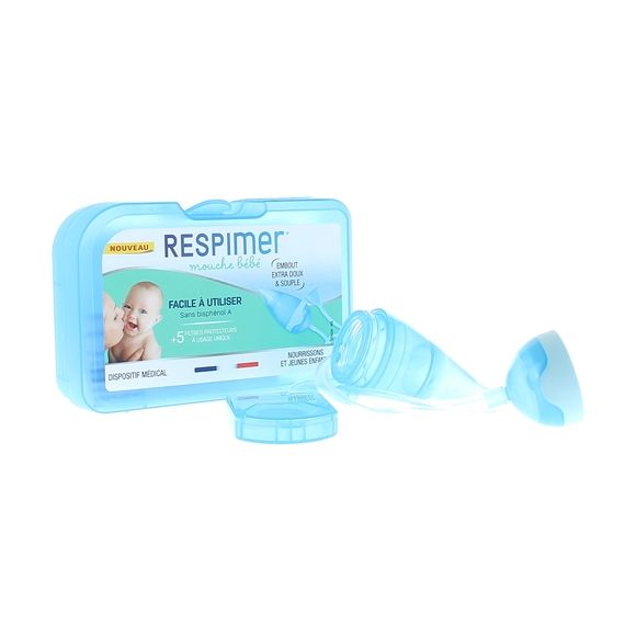 Mouche b&eacute;b&eacute; Respimer - bo&icirc;te contenant un mouche b&eacute;b&eacute; et 5 filtres