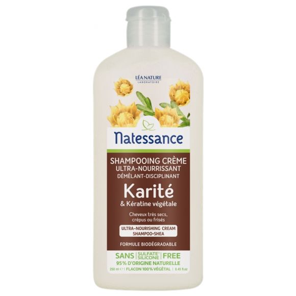 Natessance shampooing cr&egrave;me ultra nourrissant karit&eacute; L&eacute;a Nature - flacon de 250 ml