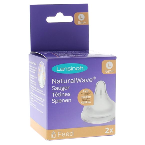 Natural Wave T&eacute;tines d&eacute;bit rapide Lansinoh - lot de 2 t&eacute;tines