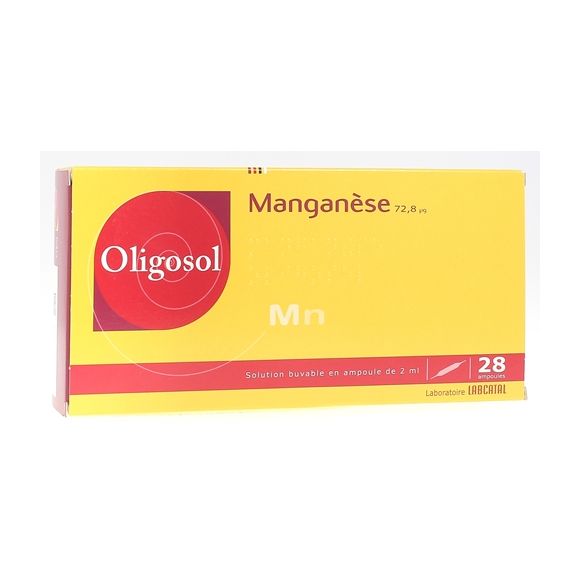 Oligosol mangan&egrave;se solution buvable 2ml - bo&icirc;te de 28 ampoules