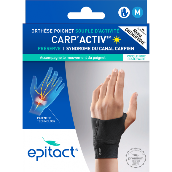 Carp'Activ Orth&egrave;se poignet souple d'activit&eacute; main gauche taille M Epitact - 1 orth&egrave;se