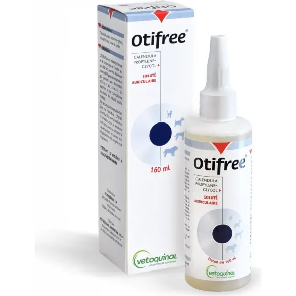 Otifree solut&eacute; oriculaire pour les chiens et les chats Vetoquinol - flacon de 160ml