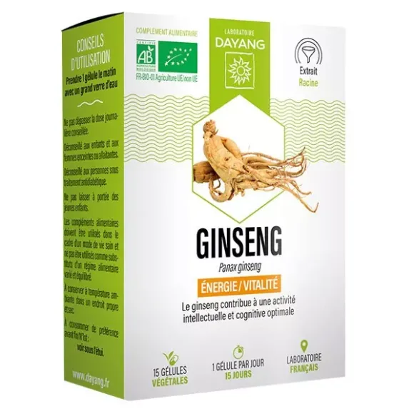Panax ginseng Bio Dayang - bo&icirc;te de 15 g&eacute;lules