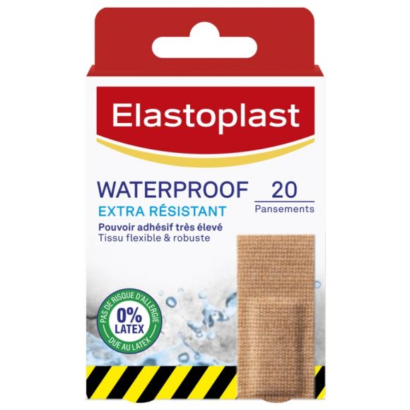 Pansement extra r&eacute;sistant waterproof Elastoplast - bo&icirc;te de 20 pansements