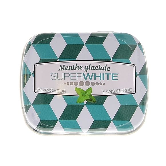 Pastilles menthe glaciale Superwhite - bo&icirc;te de 50 pastilles