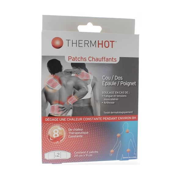 ThermHot Patchs chauffants cou/dos/&eacute;paule/poignet Therapearl - bo&icirc;te de 2 patchs de 29 x 9 cm
