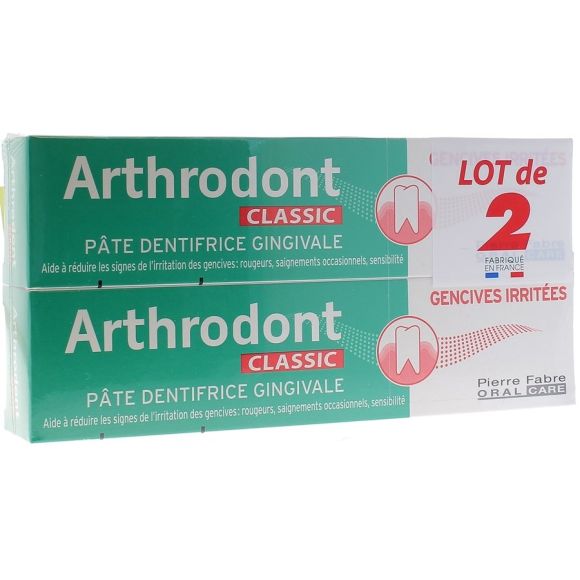 P&acirc;te dentifrice gingivale classic Arthrodont - lot de 2 x 75 ml