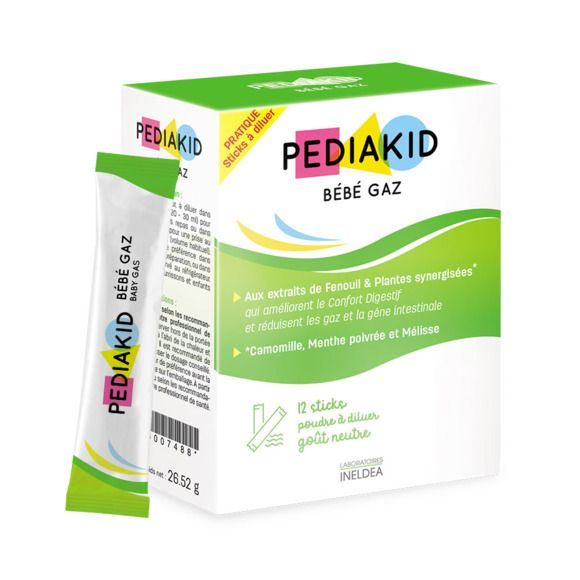 Pediakid b&eacute;b&eacute; gaz - boite de 12 sticks
