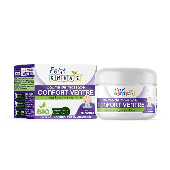Petit Ch&ecirc;ne baume de massage confort ventre bio Les 3 Ch&ecirc;nes - pot de 40ml