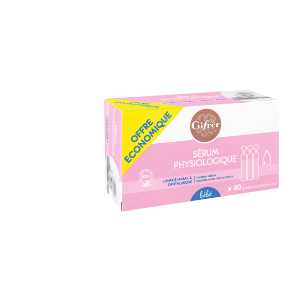 Physiologica s&eacute;rum physiologique Gifrer - boite de 40 unidoses