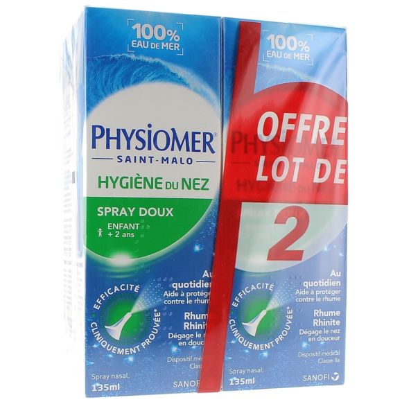 Physiomer hygi&egrave;ne du nez - lot de 2 spray de 135 ml