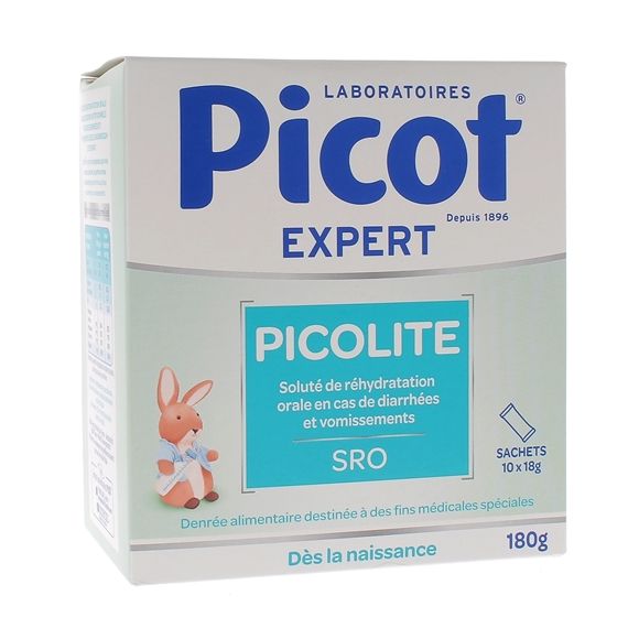 Picolite solut&eacute; de r&eacute;hydratation Picot - bo&icirc;te de 10 sachets de 18g