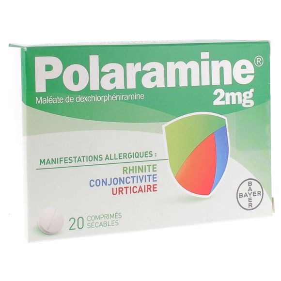 Polaramine 2mg comprim&eacute; s&eacute;cable - bo&icirc;te de 20 comprim&eacute;s