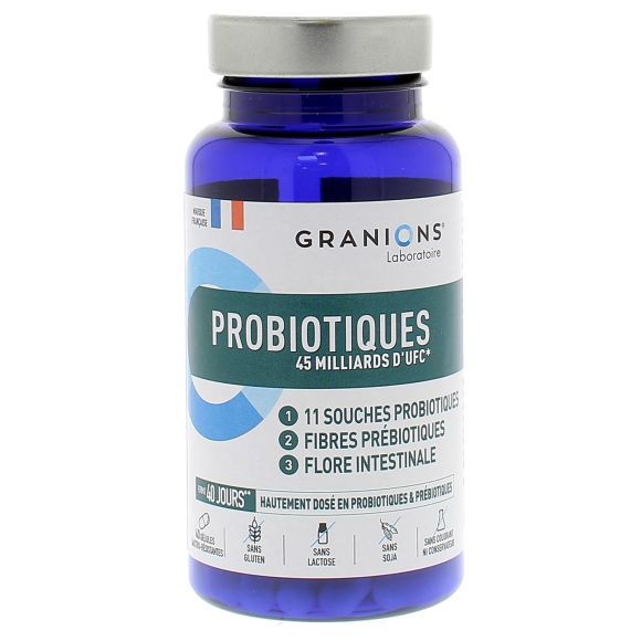 Probiotiques 45 milliards d'UFC Granions - bo&icirc;te de 40 g&eacute;lules gastro-r&eacute;sistantes