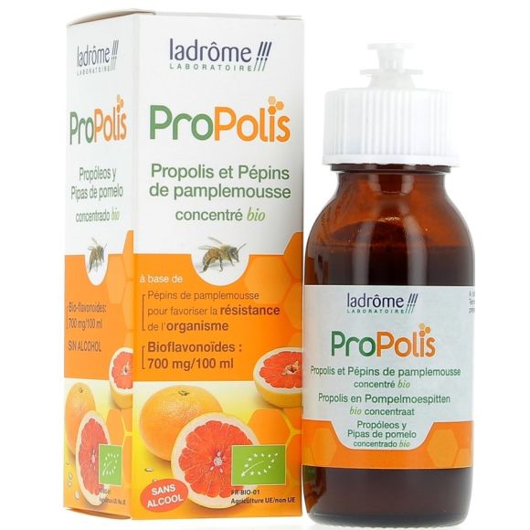 Propolis et p&eacute;pins de pamplemousse concentr&eacute; bio Ladr&ocirc;me - Flacon de 50 ml