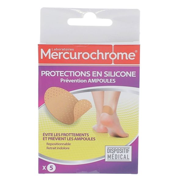 Protections en silicone pr&eacute;vention des ampoules Mercurochrome - boite de 5 protections