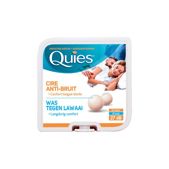 Protection auditive &agrave; la cire anti-bruit Quies - boite de 8 paires