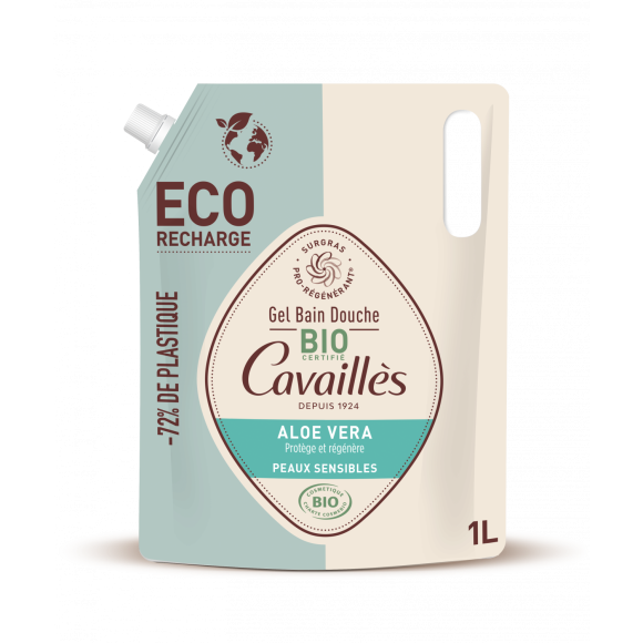 Gel bain douche BIO Aloe Vera Rog&eacute; Cavaill&egrave;s - &eacute;co-recharge de 1L