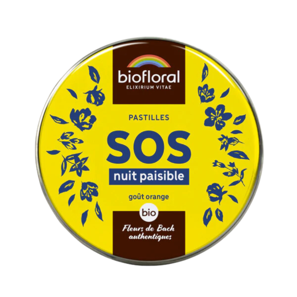 SOS nuit paisible go&ucirc;t orange Biofloral - boite de 165 pastilles