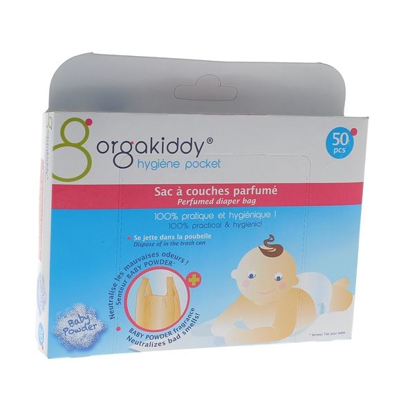 Sac &agrave; couches parfum&eacute; Orgakiddy - boite de 50 sacs