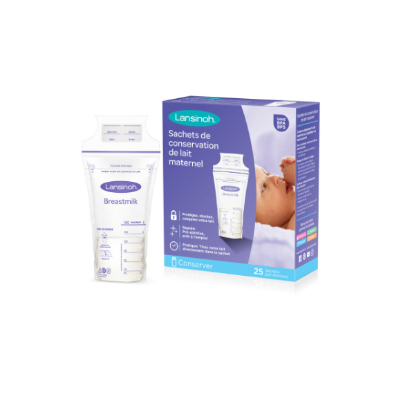 Sachets de conservation du lait maternel Lansinoh - bo&icirc;te de 25 sachets