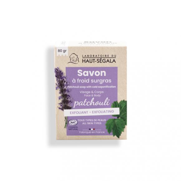Savon &agrave; froid surgras au patchouli Haut-S&eacute;gala - pain de 80g