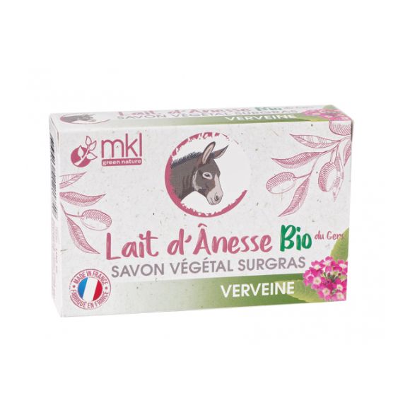 Savon au lait d'an&ecirc;sse verveine bio MKL Green Nature - pain de 100g