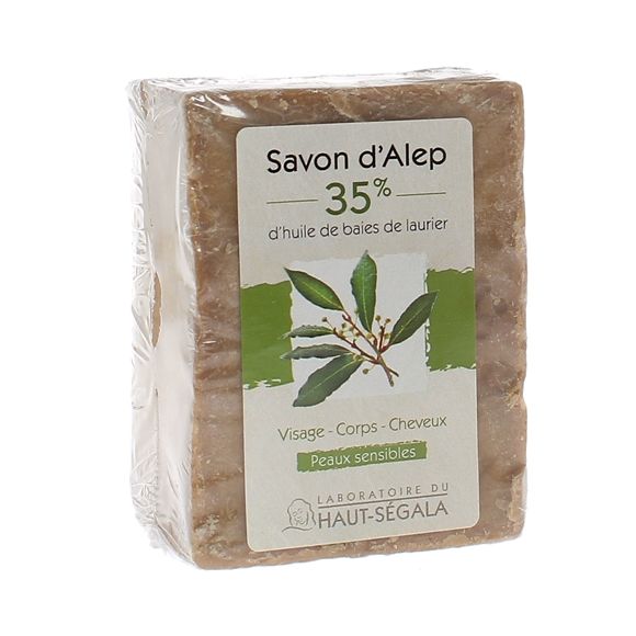 Savon d'Alep 35% baies de laurier Haut-S&eacute;gala - pain de 200g