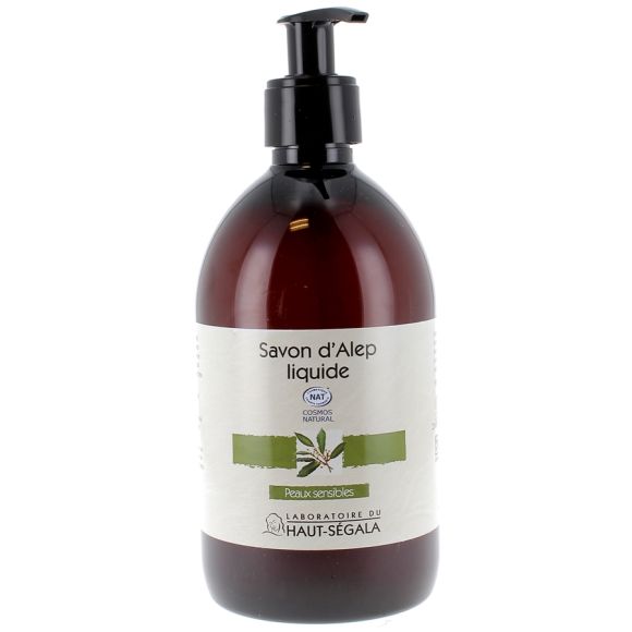 Savon d'Alep liquide peaux normales &agrave; sensibles Laboratoire Haut-S&eacute;gala - Flacon &agrave; pompe de 500 ml