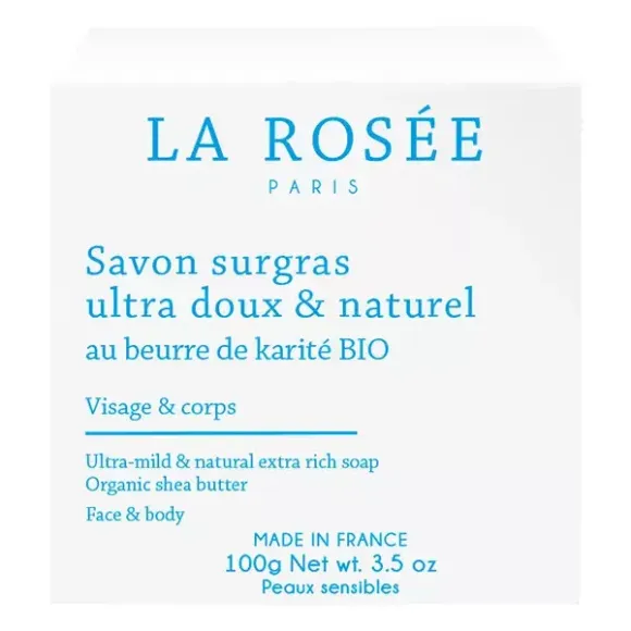 Savon surgras ultra doux & naturel La Ros&eacute;e - pain de 100 g