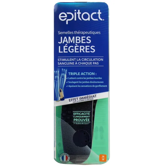 Semelles th&eacute;rapeutiques jambes l&eacute;g&egrave;res Epitact - une paire de semelles