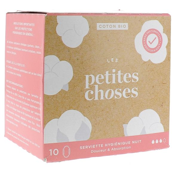 Serviette Hygi&eacute;nique Nuit Bio Les Petites Choses - bo&icirc;te de 10 serviettes
