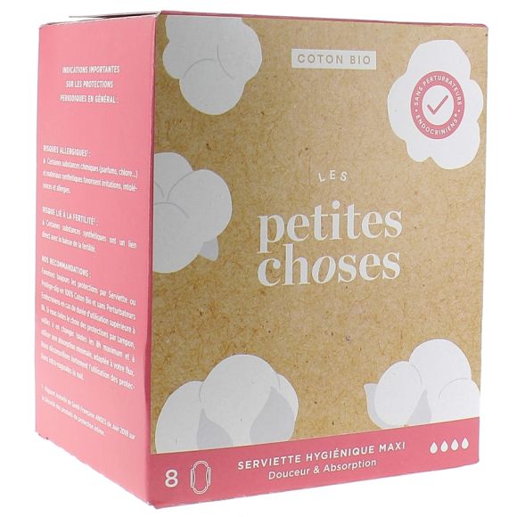Serviette hygi&eacute;nique Maxi Les Petites Choses - Boite de 8 serviettes
