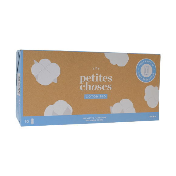 Serviette maternit&eacute; premiers jours Les Petites Choses - bo&icirc;te de 10 serviettes