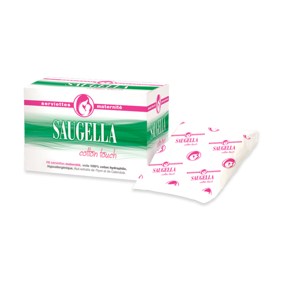 Serviettes Maternit&eacute; Cotton Touch Saugella - 10 serviettes maternit&eacute;