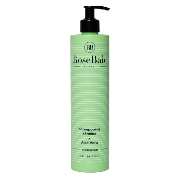 Shampoing &agrave; la k&eacute;ratine et &agrave; l&rsquo;aloe vera RoseBaie - flacon-pompe de 500ml